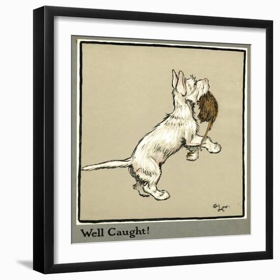 Rags the Puppy Catches a Rat-Cecil Aldin-Framed Photographic Print