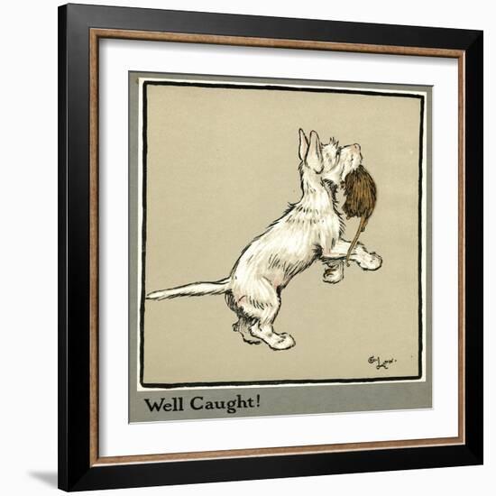 Rags the Puppy Catches a Rat-Cecil Aldin-Framed Photographic Print