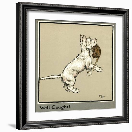 Rags the Puppy Catches a Rat-Cecil Aldin-Framed Photographic Print