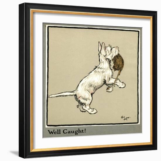 Rags the Puppy Catches a Rat-Cecil Aldin-Framed Photographic Print