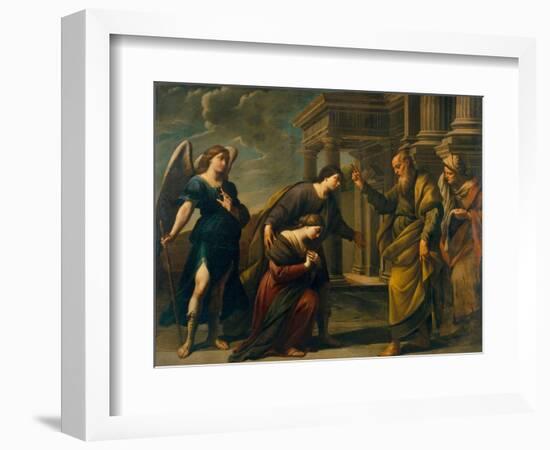 Raguel Benit Sa Fille Sarah Avant Son Depart Pour Ecbatane Avec Tobie (Raguel's Blessing of Her Dau-Andrea Vaccaro-Framed Giclee Print