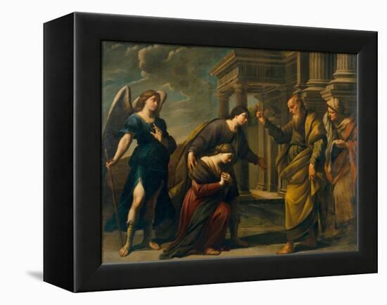 Raguel Benit Sa Fille Sarah Avant Son Depart Pour Ecbatane Avec Tobie (Raguel's Blessing of Her Dau-Andrea Vaccaro-Framed Premier Image Canvas