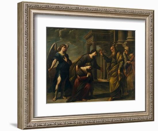 Raguel's Blessing of Her Daughter Sarah before Leaving Ecbatana with Tobias, C. 1640-Andrea Vaccaro-Framed Giclee Print