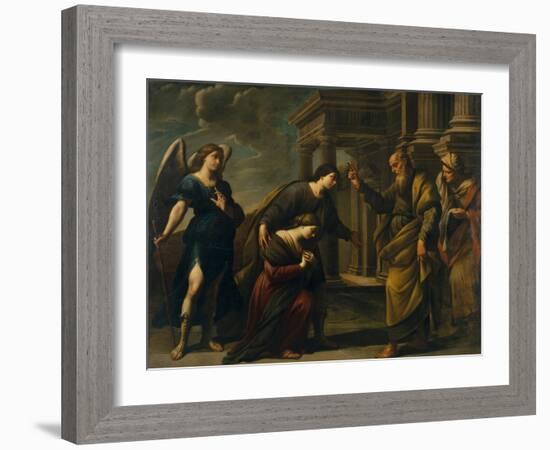 Raguel's Blessing of Her Daughter Sarah before Leaving Ecbatana with Tobias, C. 1640-Andrea Vaccaro-Framed Giclee Print