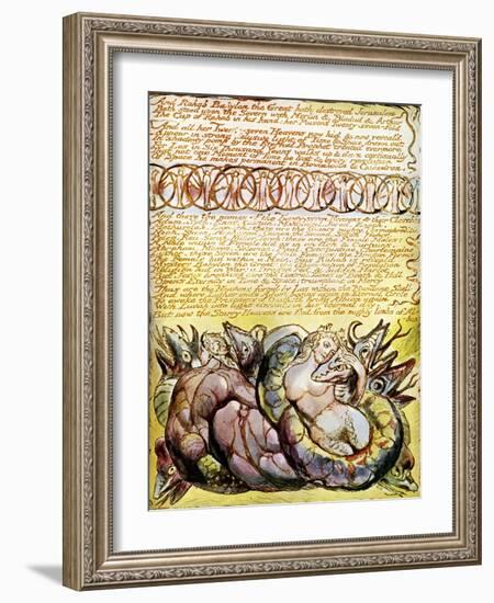 Rahab and Tirzah Embracing Dragons by William Blake-William Blake-Framed Giclee Print