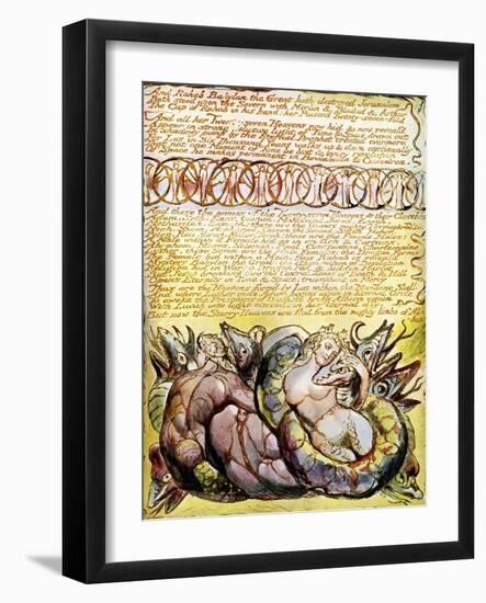 Rahab and Tirzah Embracing Dragons by William Blake-William Blake-Framed Giclee Print