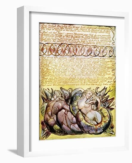 Rahab and Tirzah Embracing Dragons by William Blake-William Blake-Framed Giclee Print