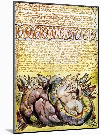 Rahab and Tirzah Embracing Dragons by William Blake-William Blake-Mounted Giclee Print