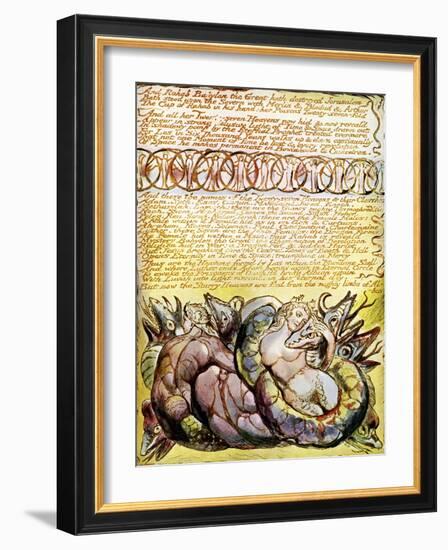 Rahab and Tirzah Embracing Dragons by William Blake-William Blake-Framed Giclee Print