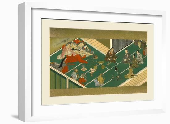 Raiko and his comrades before the demon robber, 17th century, (1886)-Unknown-Framed Giclee Print