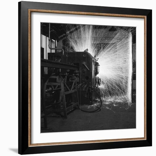 Rail Butt Welding - the Sparks Fly-Heinz Zinram-Framed Photographic Print