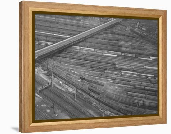 Rail Road Cars During Rail Strike-Joe Scherschel-Framed Premier Image Canvas