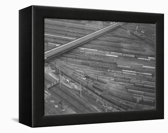 Rail Road Cars During Rail Strike-Joe Scherschel-Framed Premier Image Canvas