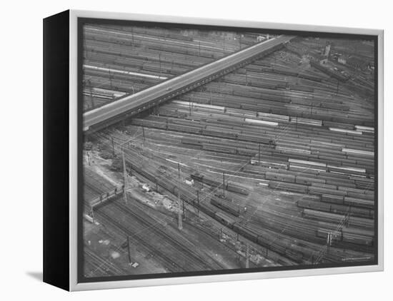 Rail Road Cars During Rail Strike-Joe Scherschel-Framed Premier Image Canvas