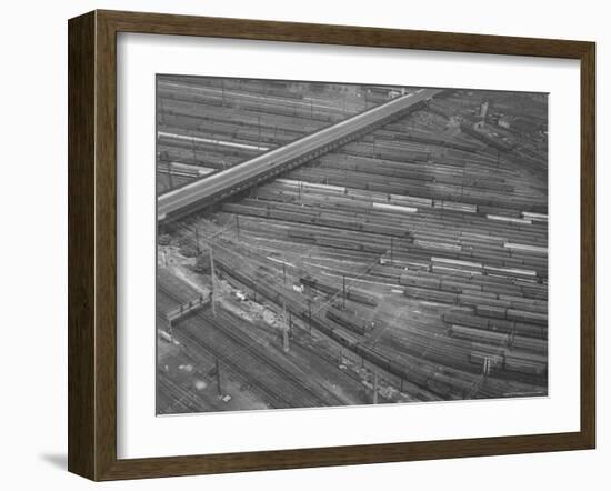 Rail Road Cars During Rail Strike-Joe Scherschel-Framed Photographic Print