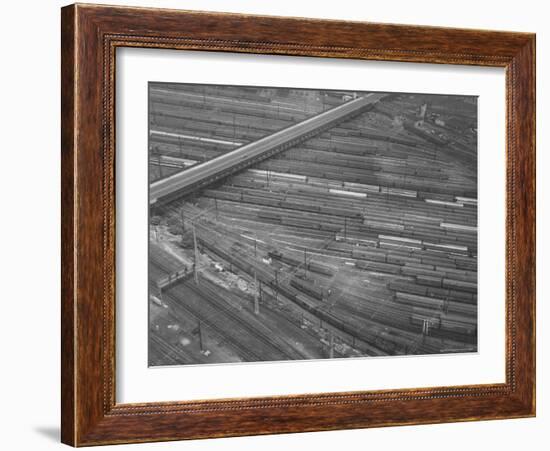 Rail Road Cars During Rail Strike-Joe Scherschel-Framed Photographic Print