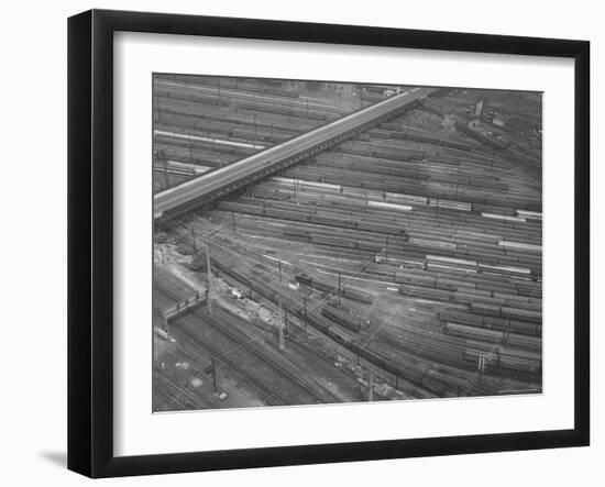 Rail Road Cars During Rail Strike-Joe Scherschel-Framed Photographic Print