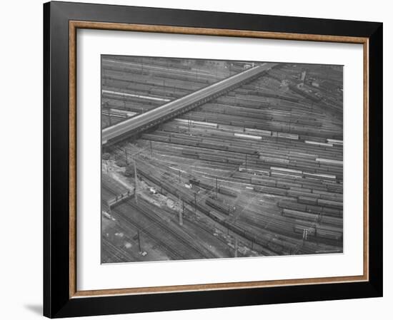 Rail Road Cars During Rail Strike-Joe Scherschel-Framed Photographic Print