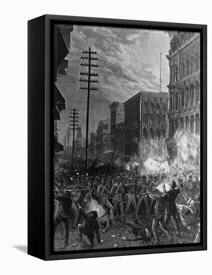 Rail Road Strike in Baltimore-null-Framed Premier Image Canvas