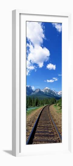 Rail Road Tracks Banff National Park Alberta Canada-null-Framed Photographic Print