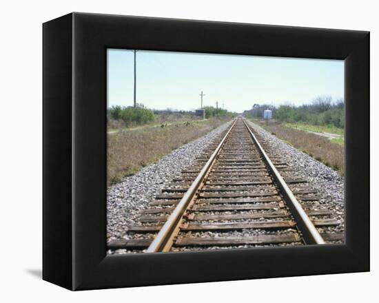 Rail Tracks Near Austin, Texas, USA-David Lomax-Framed Premier Image Canvas