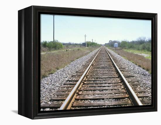 Rail Tracks Near Austin, Texas, USA-David Lomax-Framed Premier Image Canvas