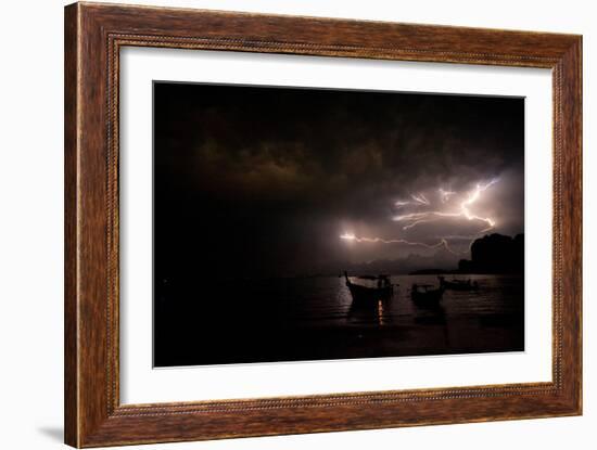 Railay Beach Lightning II-Erin Berzel-Framed Photographic Print