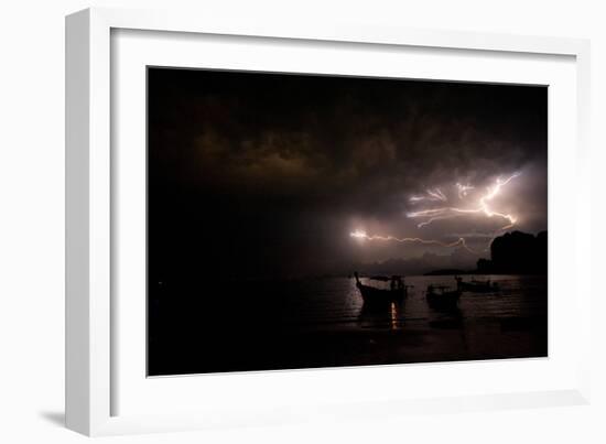 Railay Beach Lightning II-Erin Berzel-Framed Photographic Print