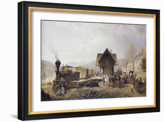 Railroad Arriving, Stratford, CT-Edward Lamson Henry-Framed Giclee Print