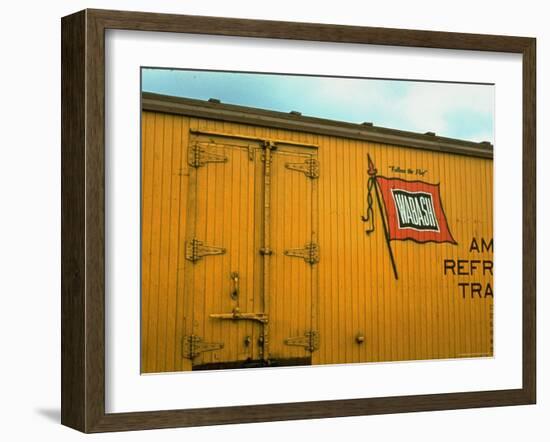 Railroad Box Car Showing the Flag Logo of the Wabash Railroad-Walker Evans-Framed Photographic Print