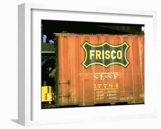 Railroad Box Car Showing the Logo of the Frisco Railroad-Walker Evans-Framed Photographic Print