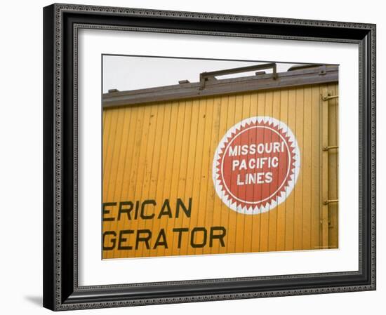 Railroad Box Car Showing the Logo of the Missouri Pacific Railroad-Walker Evans-Framed Photographic Print