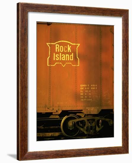 Railroad Box Car Showing the Logo of the Rock Island Railroad-null-Framed Photographic Print