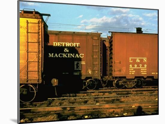 Railroad Box Cars Idle in Train Yard, Lit by Early Morning Sunlight-Walker Evans-Mounted Photographic Print