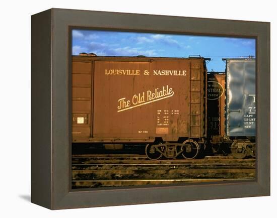 Railroad Box Cars, One with Logo of Louisville and Nashville Railroad and Name "The Old Reliable"-Walker Evans-Framed Premier Image Canvas