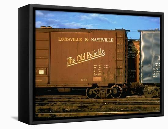 Railroad Box Cars, One with Logo of Louisville and Nashville Railroad and Name "The Old Reliable"-Walker Evans-Framed Premier Image Canvas