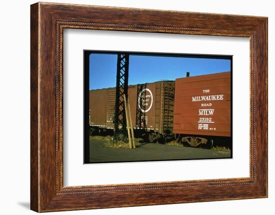 Railroad Box Cars with the Logos of the Atlantic Coast Line and Milwaukee Road Railroads-Walker Evans-Framed Photographic Print