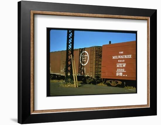 Railroad Box Cars with the Logos of the Atlantic Coast Line and Milwaukee Road Railroads-Walker Evans-Framed Photographic Print