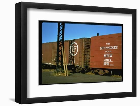 Railroad Box Cars with the Logos of the Atlantic Coast Line and Milwaukee Road Railroads-Walker Evans-Framed Photographic Print