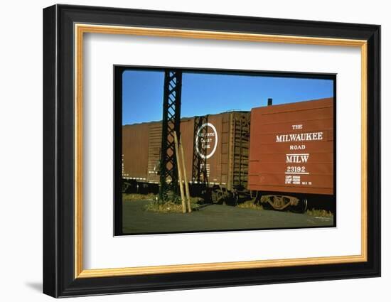 Railroad Box Cars with the Logos of the Atlantic Coast Line and Milwaukee Road Railroads-Walker Evans-Framed Photographic Print