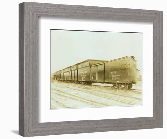 Railroad Boxcar, Chicago-Milwaukee-St. Paul Line, Circa 1920s-Marvin Boland-Framed Giclee Print