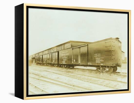 Railroad Boxcar, Chicago-Milwaukee-St. Paul Line, Circa 1920s-Marvin Boland-Framed Premier Image Canvas