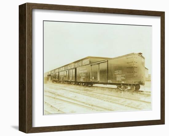 Railroad Boxcar, Chicago-Milwaukee-St. Paul Line, Circa 1920s-Marvin Boland-Framed Giclee Print