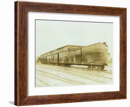 Railroad Boxcar, Chicago-Milwaukee-St. Paul Line, Circa 1920s-Marvin Boland-Framed Giclee Print