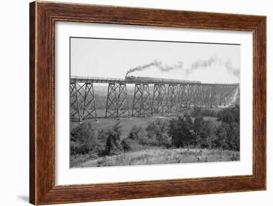 Railroad Bridge over the Demoines River-null-Framed Art Print