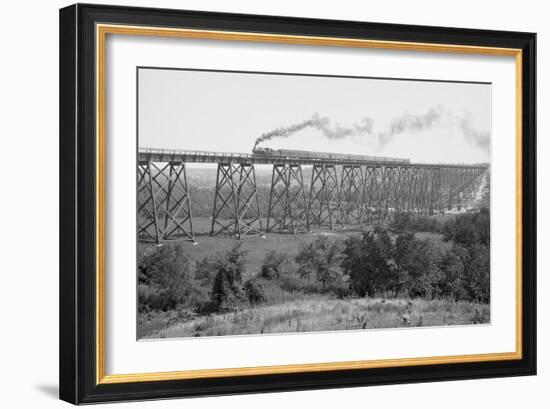 Railroad Bridge over the Demoines River-null-Framed Art Print