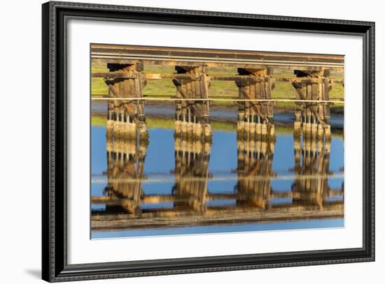 Railroad Bridge Reflection-Lee Peterson-Framed Photo