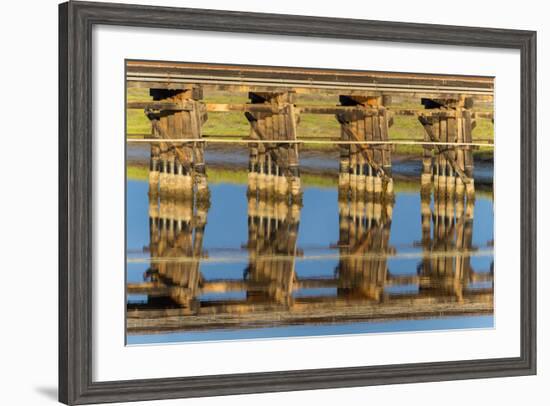 Railroad Bridge Reflection-Lee Peterson-Framed Photo