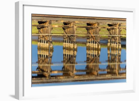 Railroad Bridge Reflection-Lee Peterson-Framed Photo