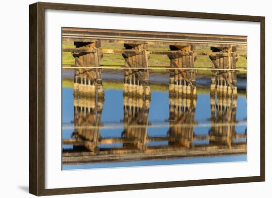 Railroad Bridge Reflection-Lee Peterson-Framed Photo